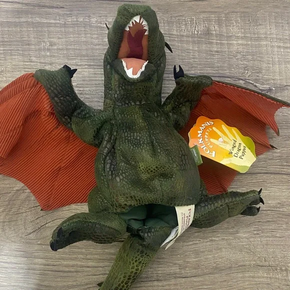Wild Republic Green Dragon Stuffed Animal - Picture 1 of 16